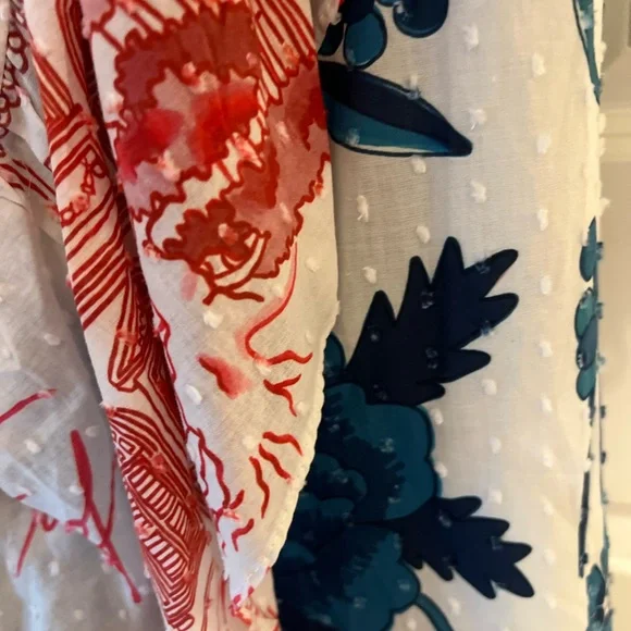 NWT FARM Rio One Red and Blue Dress wrap midi dress size L - Picture 5 of 7